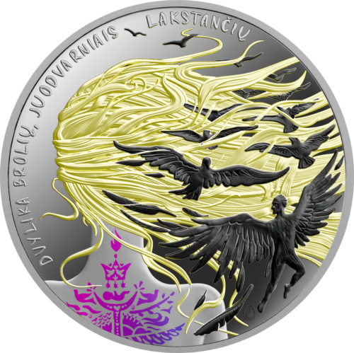 2024 Литва Дванадесет братя, летящи като косове Монета от 5 евро (1)