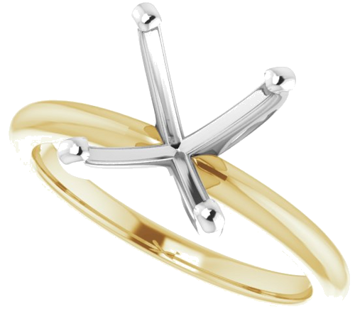 Sužadėtuvių Žiedas 14k yellow gold & platinum Oval 11mm x 9mm (5)