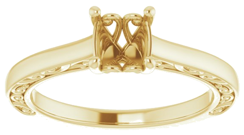 Sužadėtuvių Žiedas „Solitaire“ 14k yellow gold Round 6mm (3)