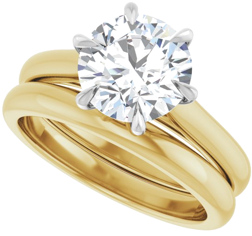 Sužadėtuvių Žiedas „Claw-Prong“ 18k yellow/white gold Round 8.2mm (10)