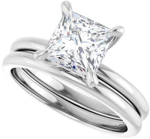 Sužadėtuvių Žiedas „Solitaire“ 950 Platinos Square 6.5mm (10)