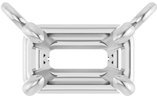 14K White 5x3 mm Emerald 4-Prong Claw Necklace Center (1)