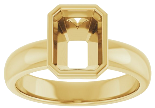 Sužadėtuvių Žiedas „Bezel-Set Solitaire“ 14k yellow gold Emerald 8mm x 6mm (3)