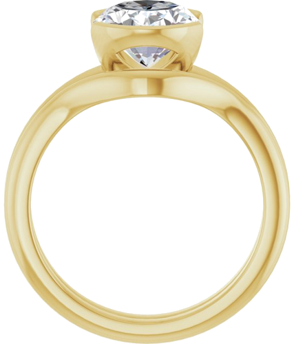 Sužadėtuvių Žiedas „Half-Bezel“ 14k yellow gold Oval 10mm x 8mm (7)