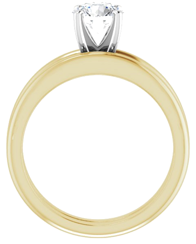 14K Yellow   White  6 mm Round Solitaire Engagement Ring Mounting (7)