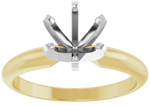 Sužadėtuvių Žiedas „Solitaire“ 18k yellow gold & platinum Round 6.5mm (3)