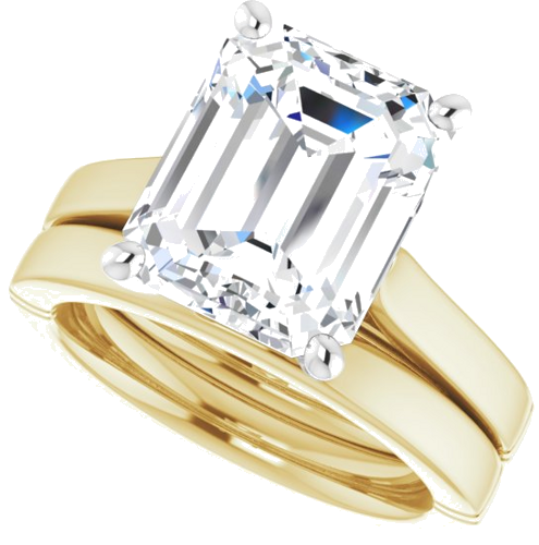 Sužadėtuvių Žiedas „Solitaire“ 585 Baltojo Ir Geltonojo Aukso Emerald 11mm x 9mm (10)