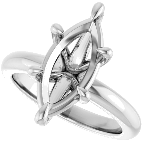 Sužadėtuvių Žiedas „Claw-Prong“ 14k white gold Marquise 15mm x 7mm (5)