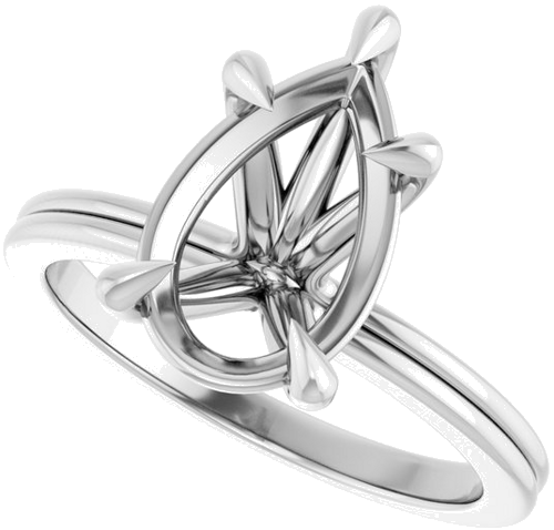Sužadėtuvių Žiedas „Claw-Prong Solitaire“ 14k white gold Pear 12mm x 7.5mm (5)