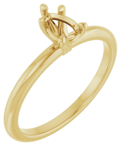 Sužadėtuvių Žiedas „Claw-Prong“ 14k yellow gold Pear 6mm x 4mm (1)