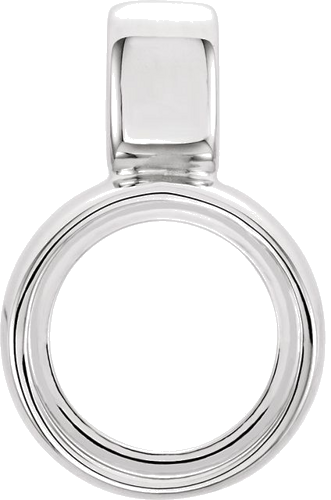 Pakabukas „Bezel-Set“ 14k white gold Round 6mm (1)