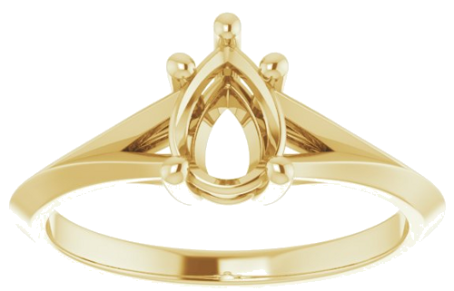 Sužadėtuvių Žiedas „Solitaire“ 585 Geltonojo Aukso Pear Shape 7mm x 5mm (3)