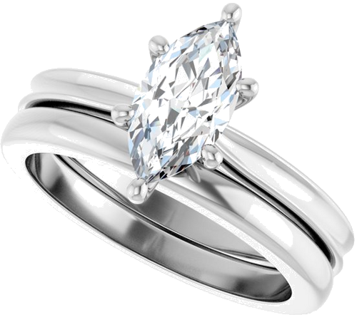 Sužadėtuvių Žiedas 14k white gold Marquise 10mm x 5mm (10)