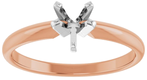 Sužadėtuvių Žiedas „Solitaire“ 14k rose/white gold Pear 6mm x 4mm (3)