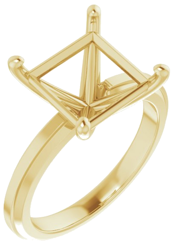Sužadėtuvių Žiedas „Solitaire“ 14k yellow gold Square 9mm (1)