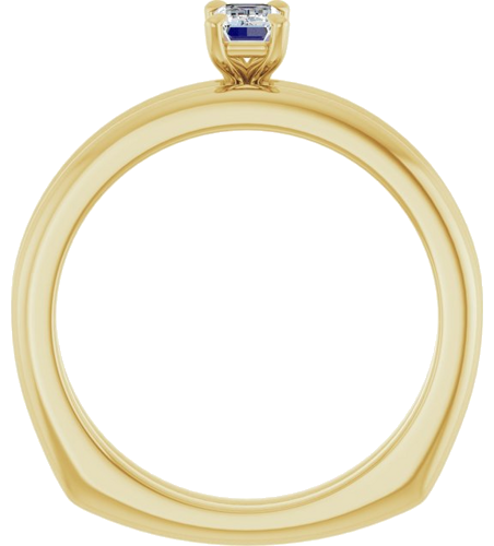 Sužadėtuvių Žiedas „Claw-Prong Euro Shank“ 10k yellow gold Emerald 5mm x 3mm (7)