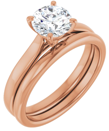 14K Rose 6.5 mm Round Engagement Ring Mounting (6)