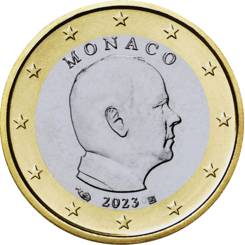 2023 Monakas Albertas II Nacionalinė 1 euro moneta (1)