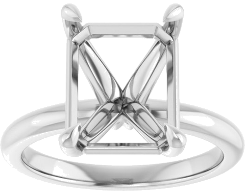 Sužadėtuvių Žiedas „Claw-Prong“ 14k white gold Emerald 11mm x 9mm (3)