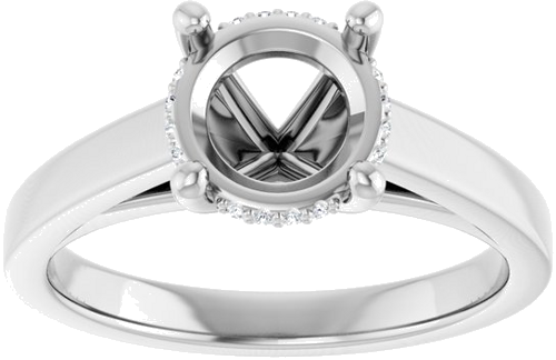 Sužadėtuvių Žiedas „Hidden Halo-Style“ 14k white gold Round 7.4mm (3)