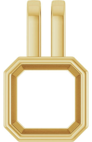 Pakabukas „Bezel-Set Solitaire“ 14k yellow gold Asscher 7mm (1)