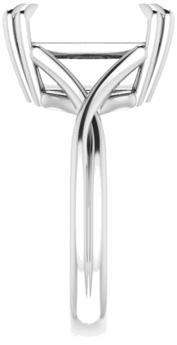 Sužadėtuvių Žiedas „Double Claw-Prong Solitaire Criss-Cross“ 10k white gold Emerald 12mm x 10mm (4)