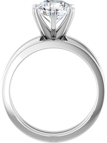 14K White 8 mm Round Solitaire Engagement Ring Mounting (7)