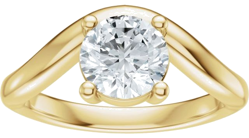 Sužadėtuvių Žiedas „Solitaire Asymmetric“ 14k yellow gold Round 6.5mm (3)
