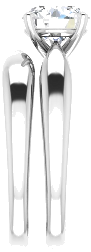 Sužadėtuvių Žiedas „Solitaire“ 585 Baltojo Aukso Round 7.4mm (9)