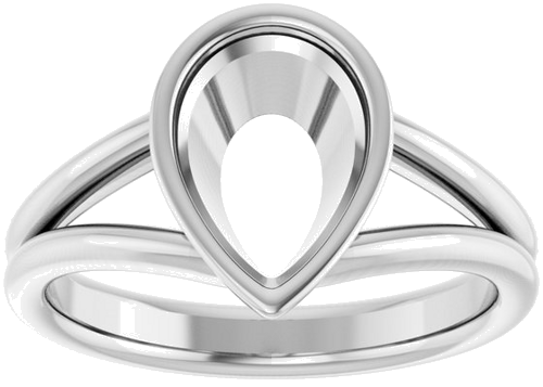 Sužadėtuvių Žiedas „Bezel-Set Solitaire“ 14k white gold Pear 10mm x 7mm (3)