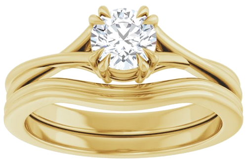 Sužadėtuvių Žiedas „Double Claw-Prong Solitaire Criss-Cross“ 18k yellow gold Round 5.2mm (8)