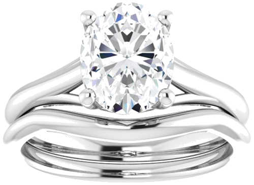 Sužadėtuvių Žiedas „Solitaire“ 585 Baltojo Aukso Oval 9mm x 7mm (8)