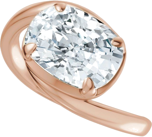 Sužadėtuvių Žiedas „Claw-Prong Solitaire Bypass“ 14k rose gold Elongated Cushion 9mm x 7mm (5)