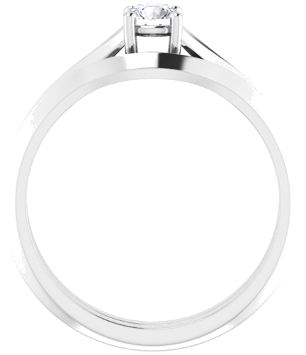 Sužadėtuvių Žiedas „Solitaire Split Shank“ 14k white gold Round 4.1mm (7)