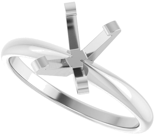 14K White 7.5x5.5 mm Emerald Solitaire Engagement Ring Mounting (5)