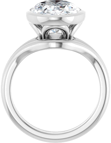 Sužadėtuvių Žiedas „Bezel-Set“ 925 Sidabro Oval 14mm x 10mm (7)