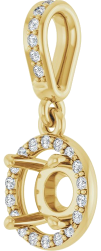 Pakabukas „Halo-Style“ 14k yellow gold Round 5.8mm (2)