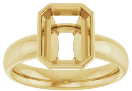 14K Yellow 9x7 mm Emerald Engagement Ring Mounting (3)