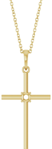 Pakabukas „Cross“ 14k yellow gold Round 3mm (1)