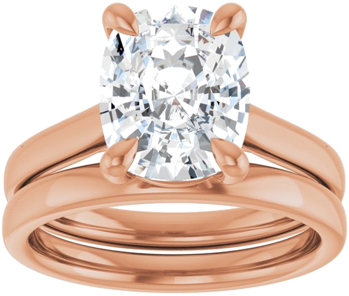 Sužadėtuvių Žiedas „Claw-Prong Solitaire“ 14k rose gold Elongated Cushion 10mm x 8mm (8)