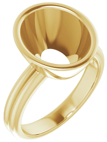 Sužadėtuvių Žiedas „Bezel-Set Solitaire“ 10k yellow gold Oval 12mm x 10mm (1)