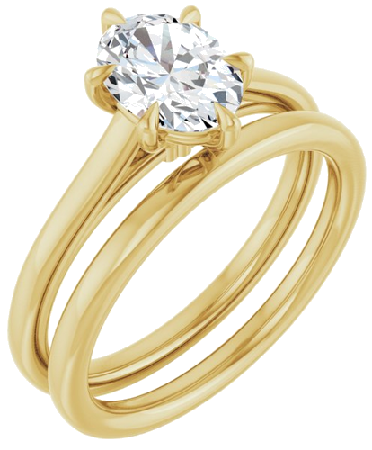 Sužadėtuvių Žiedas „Claw-Pong“ 14k yellow gold Oval 8mm x 6mm (6)