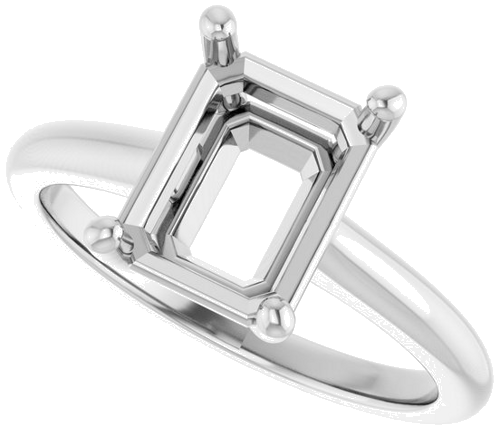 Sužadėtuvių Žiedas „V-End Prong“ 14k white gold Emerald 9mm x 7mm (5)