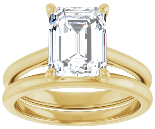 Sužadėtuvių Žiedas „Solitaire“ 585 Geltonojo Aukso Emerald 9mm x 7mm (8)