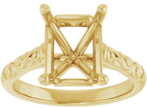 Sužadėtuvių Žiedas „Solitaire“ 14k yellow gold Emerald 10mm x 8mm (3)