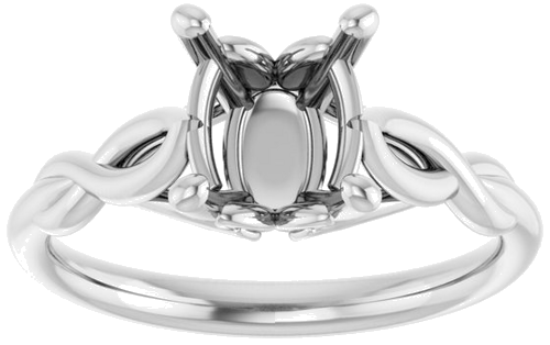 Sužadėtuvių Žiedas „Solitaire“ 585 Baltojo Aukso Oval 9mm x 7mm (3)