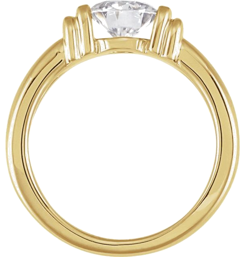 14K Yellow 4.1 mm  Round Solitaire Engagement Ring Mounting (4)