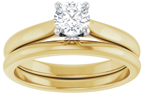 Sužadėtuvių Žiedas 14k yellow/white gold Round 4.8mm (8)