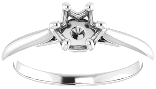 14K White 5.8 mm Round Solitaire Engagement Ring Mounting (3)