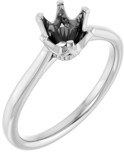 Sužadėtuvių Žiedas „Solitaire“ 585 Baltojo Aukso Round 6.5mm (1)